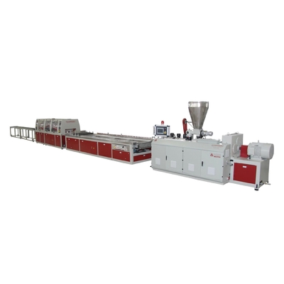 Linha de extrusão de PVC WPC de duplo parafuso cónico de rotação conjunta 18000x6000x2500